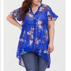 Torrid Chiffon Hi-Lo Tunic Top